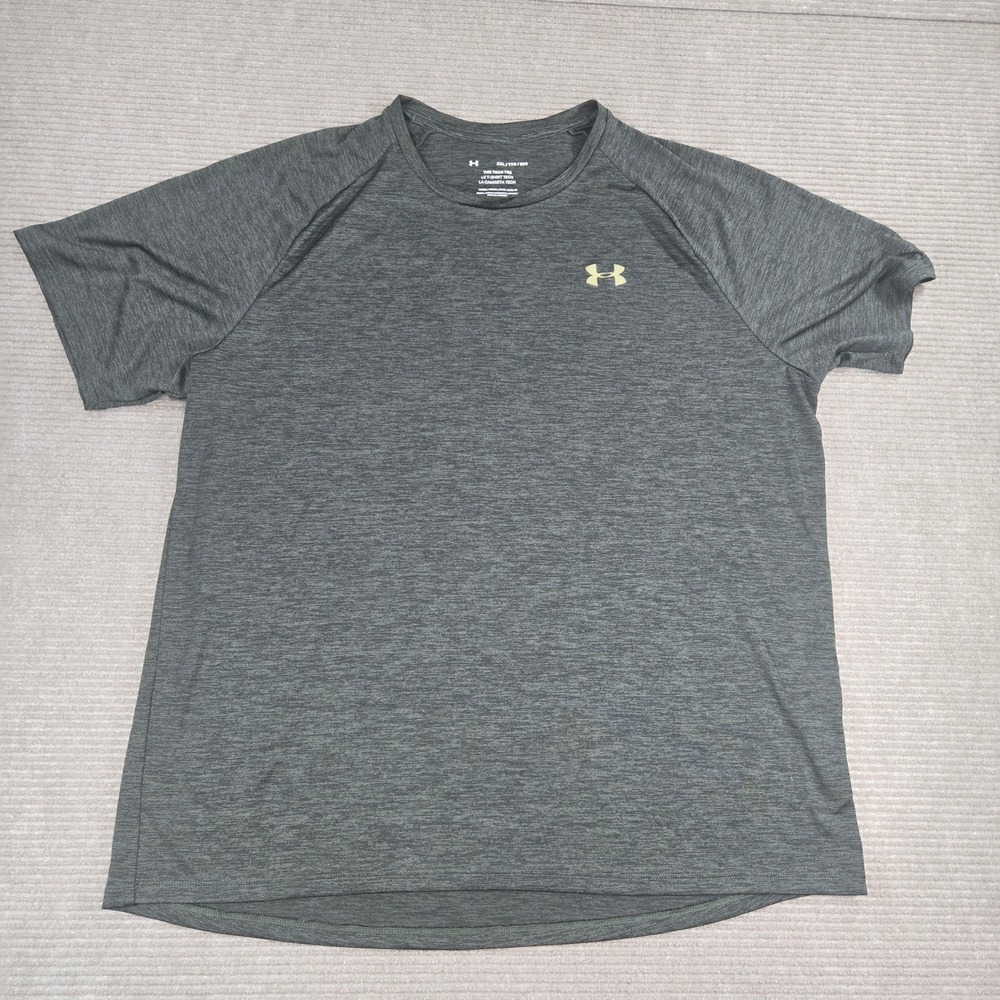 Under Armour Mens XXL Gray Heathered HeatGear Tech Short Sleeve T-Shirt 1326413